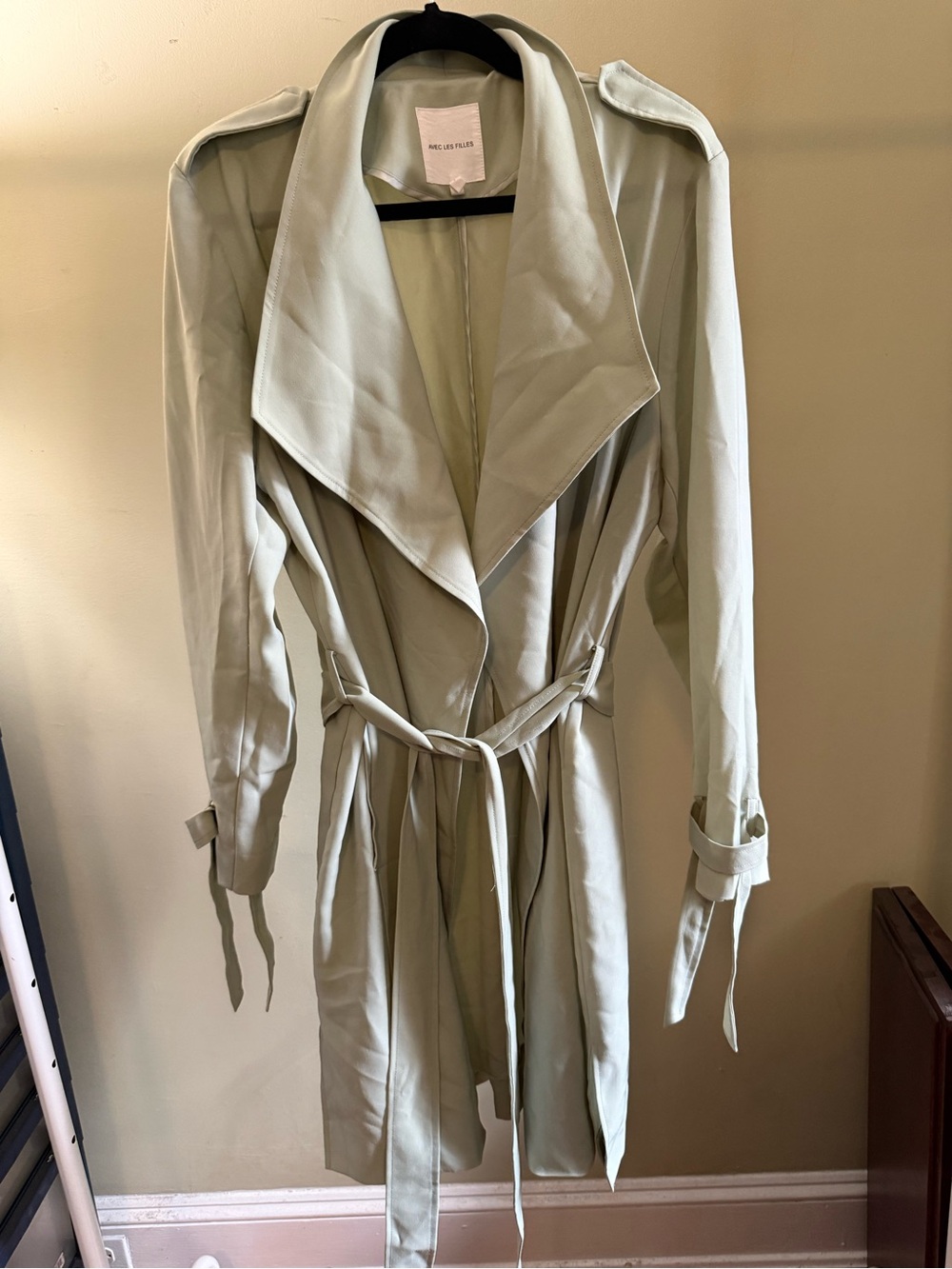 AVEC LES FILLES Sage Green Jacket with Label Detail